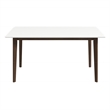 Modern Solid Wood Walnut/White Top Rectangular 47-inch Dining Table