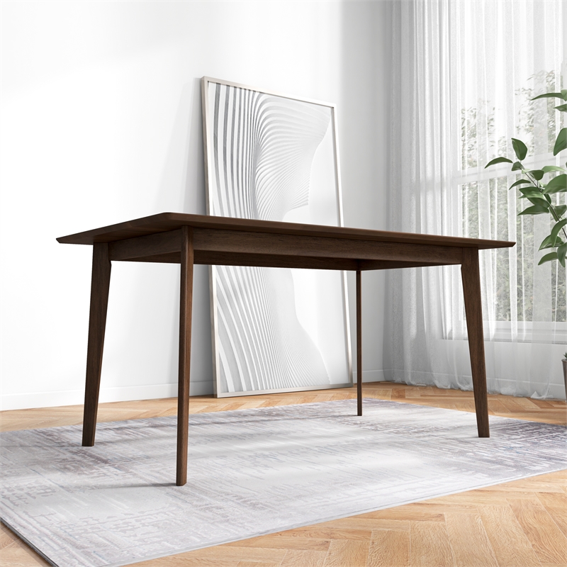 Modern Style Solid Wood Walnut Rectangular 59-inch Dining Table