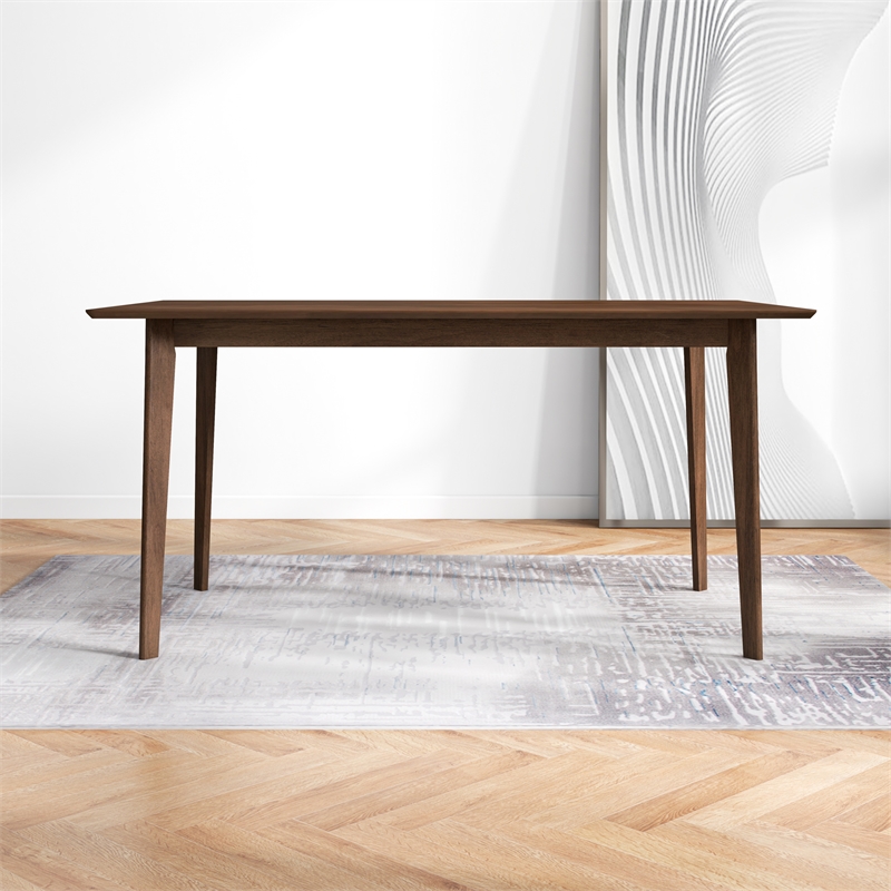 Modern Style Solid Wood Walnut Rectangular 59-inch Dining Table