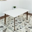 Arian Modern Style Solid Wood Walnut/White Top Rectangular 59-inch Dining Table