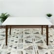 Arian Modern Style Solid Wood Walnut/White Top Rectangular 59-inch Dining Table