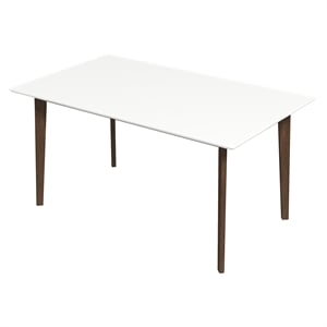 Arian Modern Style Solid Wood Walnut/White Top Rectangular 59-inch Dining Table