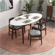 Stowe Modern Style Solid Wood Walnut White Top Oval Kitchen&Dining Room Table