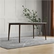 Sella Modern Solid Wood Walnut White Top Rectangular Kitchen&Dining Room Table