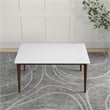 Sella Modern Solid Wood Walnut White Top Rectangular Kitchen&Dining Room Table