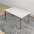 Sella Modern Solid Wood Walnut White Top Rectangular Kitchen&Dining Room Table
