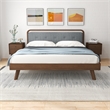 Ashcroft Dantes Velvet Upholstered King Platform Bed in Gray