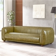 Maylo Mid Century Modern Luxury Italian Leather Couch in Green