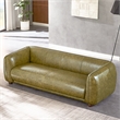 Maylo Mid Century Modern Luxury Italian Leather Couch in Green