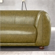 Maylo Mid Century Modern Luxury Italian Leather Couch in Green