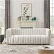 Rasem Modern Luxry Tight Tufted Back Cream French Boucle Fabric Couch