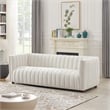 Rasem Modern Luxry Tight Tufted Back Cream French Boucle Fabric Couch