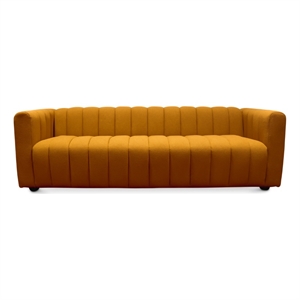 caymen mid century modern luxury french boucle fabric orange couch