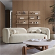 Bodur Japandi Style Luxury Modern Ivory Boucle Fabric Curvy Arm Couch