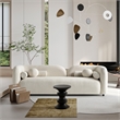 Bodur Japandi Style Luxury Modern Ivory Boucle Fabric Curvy Arm Couch