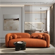 Bodur Japandi Style Luxury Modern Orange Boucle Fabric Curvy Arm Couch