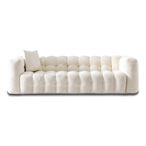 marsi luxry modern chesterfield cream french boucle fabric couch