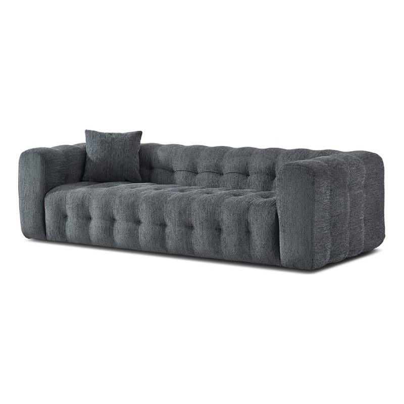 Marsi Luxry Modern Chesterfield Gray French Boucle Fabric Couch
