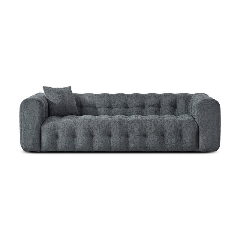 Marsi Luxry Modern Chesterfield Gray French Boucle Fabric Couch