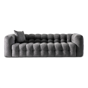 marsi luxry modern chesterfield gray french boucle fabric couch