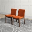 Valantine Modern Furniture Style Orange Velvet Dining Chair Set of 2