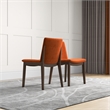 Valantine Modern Furniture Style Orange Velvet Dining Chair Set of 2