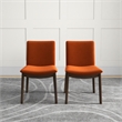 Valantine Modern Furniture Style Orange Velvet Dining Chair Set of 2