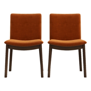 valantine modern furniture style orange velvet dining chair set of 2