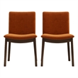 Valantine Modern Furniture Style Orange Velvet Dining Chair Set of 2