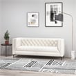 Galveston Mid Century Luxury Chesterfield French Boucle Fabric Sofa in Beige