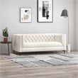 Galveston Mid Century Luxury Chesterfield French Boucle Fabric Sofa in Beige