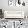 Galveston Mid Century Luxury Chesterfield French Boucle Fabric Sofa in Beige