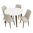 Palm Modern Solid Wood Walnut Dining Room&Kitchen 5 Piece Furniture Set