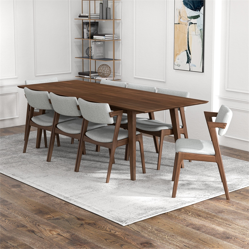 Adams 9-Piece Solid Wood Walnut Dining Room&Kitchen Furniture Set