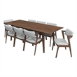 Adams 9-Piece Solid Wood Walnut Dining Room&Kitchen Furniture Set