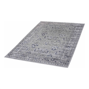 usak collection 6' x 9' gray/blue oriental distressed non-shedding area rug