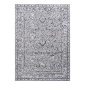 usak collection 5' x 7' gray oriental distressed non-shedding area rug