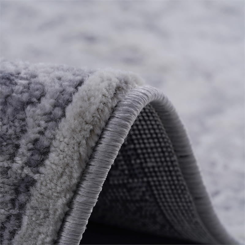 Usak Collection 2' x 8' Silver Oriental Distressed Non-Shedding Area Rug