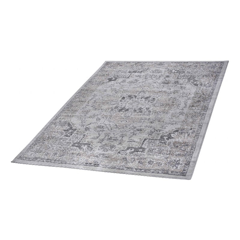 Usak Collection 5' x 7' Ivory/Beige Oriental Distressed Non-Shedding Area Rug