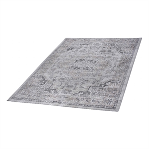 usak collection 5' x 7' ivory/beige oriental distressed non-shedding area rug