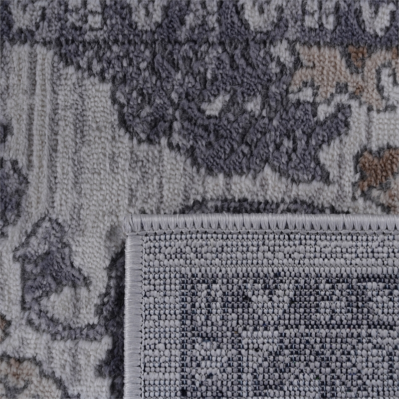 Usak Collection 2' x 8' Ivory/Sand Oriental Distressed Non-Shedding Area Rug