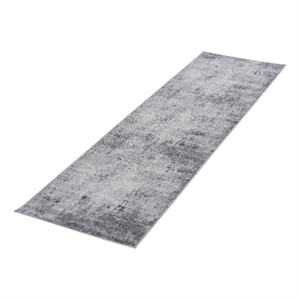 usak collection 2' x 8' light gray oriental distressed non-shedding area rug