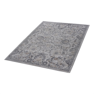 usak collection 6' x 9' sand/ivory oriental distressed non-shedding area rug