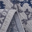 Usak Collection 7' x 10' Blue/Silver Oriental Distressed Non-Shedding Area Rug