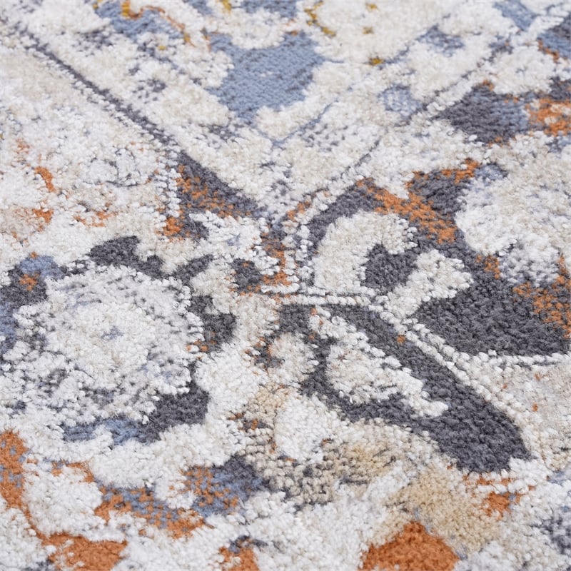 Bunyan Collection Traditional Vintage Blue Area Rug (5'3'' x 7'6'')