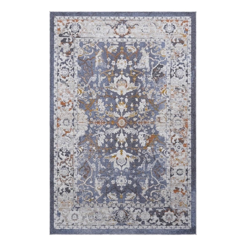 Bunyan Collection Traditional Vintage Blue Area Rug (5'3'' x 7'6'')
