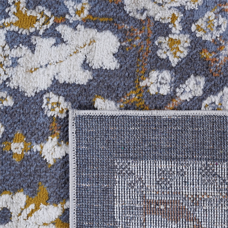 Bunyan Collection Traditional Vintage Blue Area Rug (6'7'' x 9')
