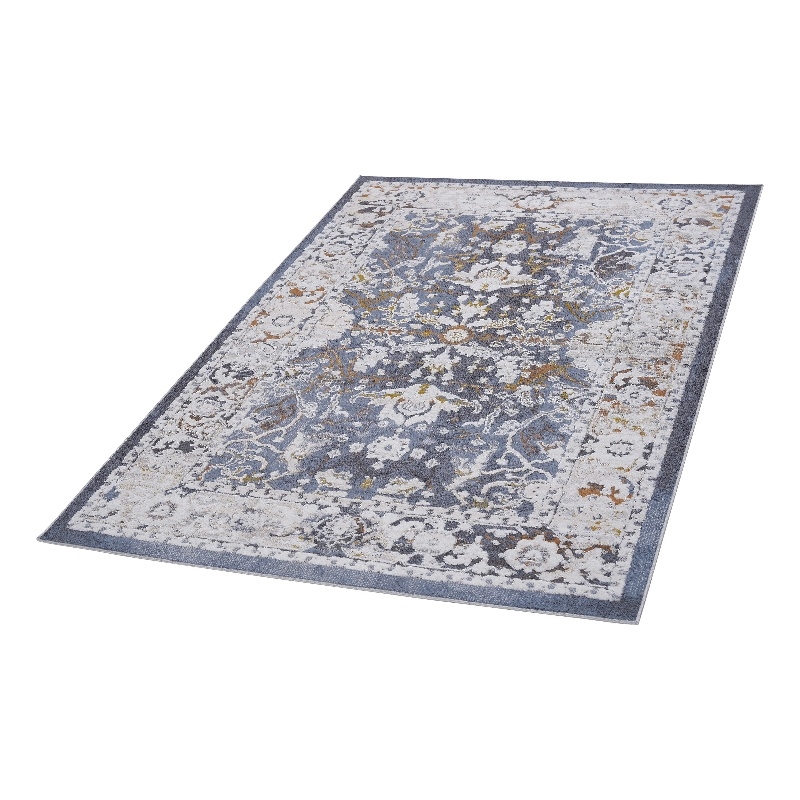 Bunyan Collection Traditional Vintage Blue Area Rug (6'7'' x 9')