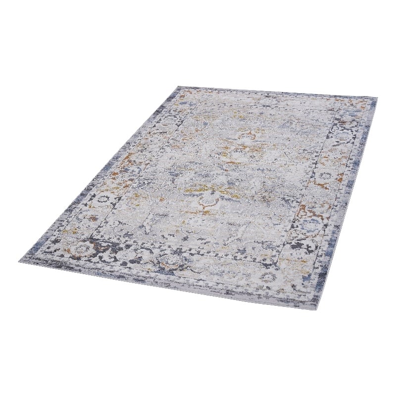Bunyan Collection Traditional Vintage Ivory/Gray Area Rug (6'7'' x 9')