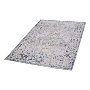 Bunyan Collection Traditional Vintage Ivory/Gray Area Rug (6'7'' x 9')